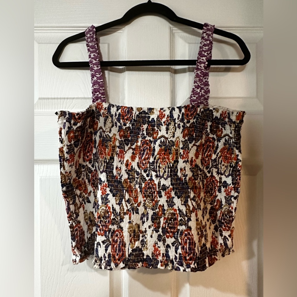 Anthropologie Floral Crop Top - Multicolor